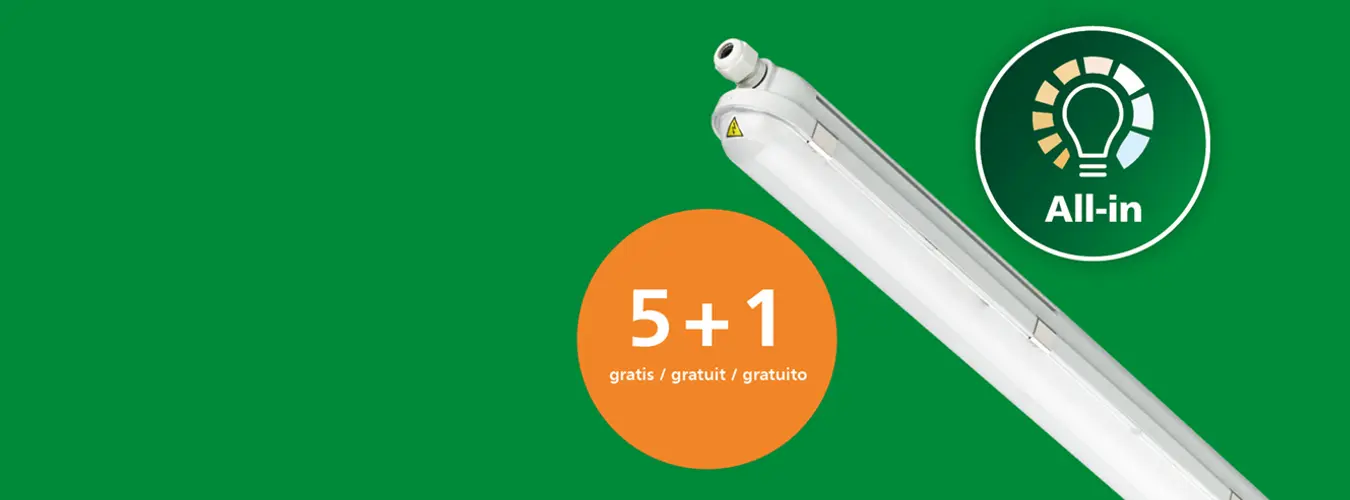 Pagare 5 lampade e riceverne 6: Lampada per ambienti umidi CoreLine in confezione risparmio